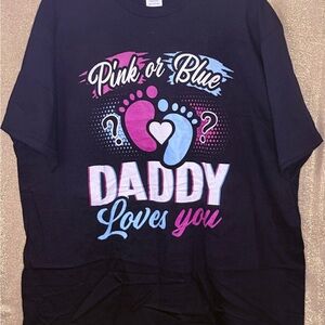 Gender Reveal T-Shirt with Pink and Blue Design